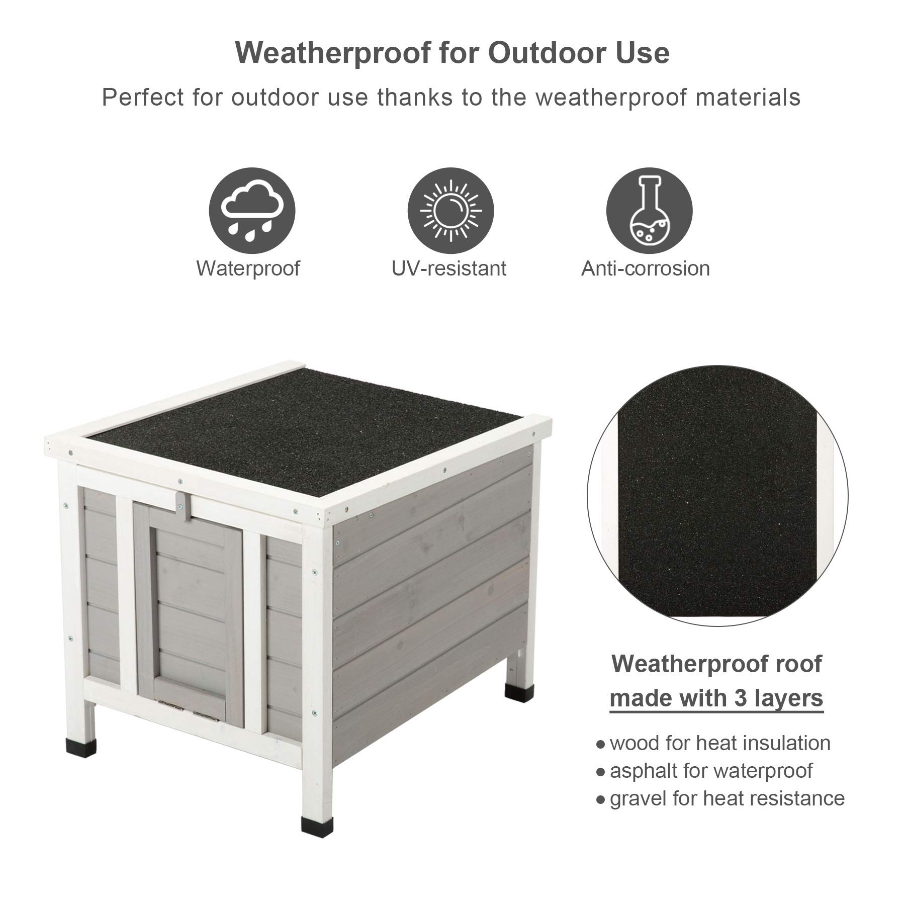 COZ Topnotch Weatherproof Indoor Outdoor Wooden Bunny Rabbit Hutch Cat