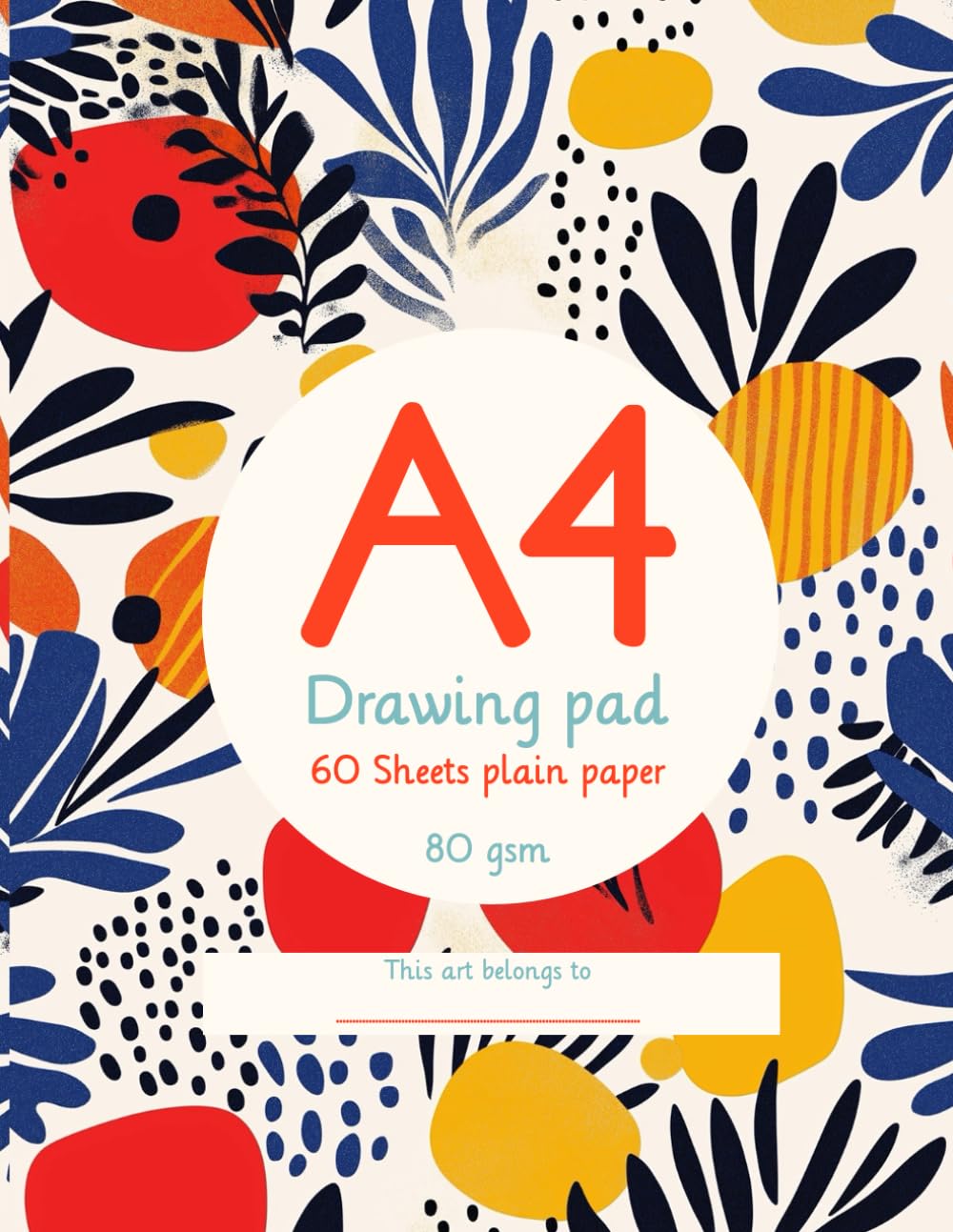 A4 plain drawing pad / sketchpad / Notebook / Journal / Organiser: A4 Plain Paper Drawing Pad - 60 Sheet Sketch Book - 60 Plain White Paper Sheets - 80 GSM Paper - Arts and crafts
