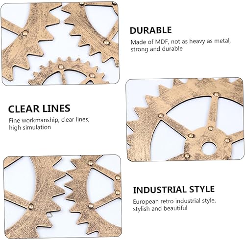 Miniatura 3 de PRETYZOOM Retro Industrial Bar Decorative Gear Hand-painted Wall Art Fall Bar Accessories Decor