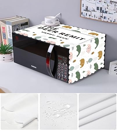 DARSHANAM WORLD Microwave Oven Cover, Waterproof Modern Design Kitchen Oven Cover Attractive Decorative Dust Proof Appliance Oven Top Cover (100 x 35 cm) (Elephant Design)