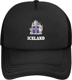 Coat of arms Iceland Icelander Unisex mesh Trucker Hats Adjustable Breathable caps