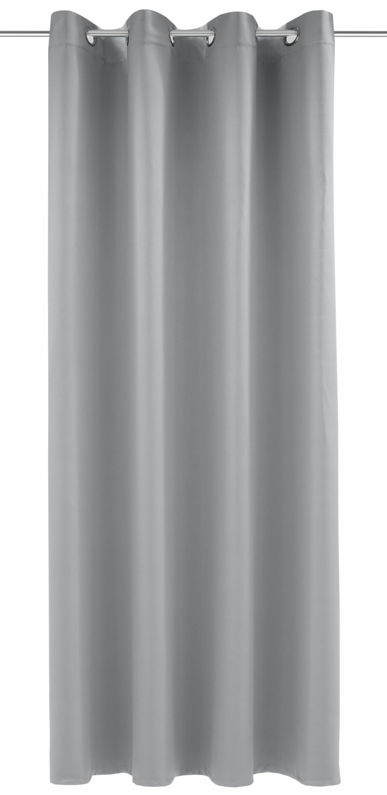 Gardinia Dimout Plain Eyelet Curtains 140 x 245 cm Charcoal Grey