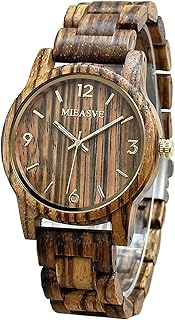 Wooden Watch for Men Casual Handmade Wood Watches Quartz Movement Brown Dial Suitable for Daily Wear
