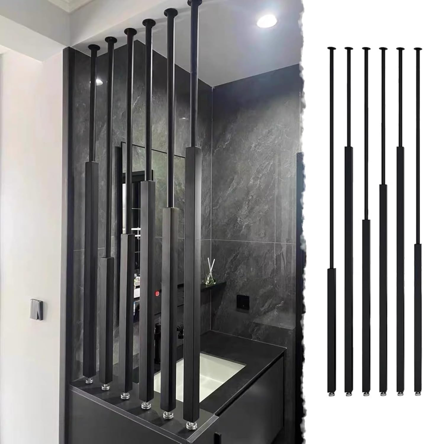 Séparateur de pièce pliable à 6 panneaux pour bureau et hôtel - Brise-vue du sol au plafond