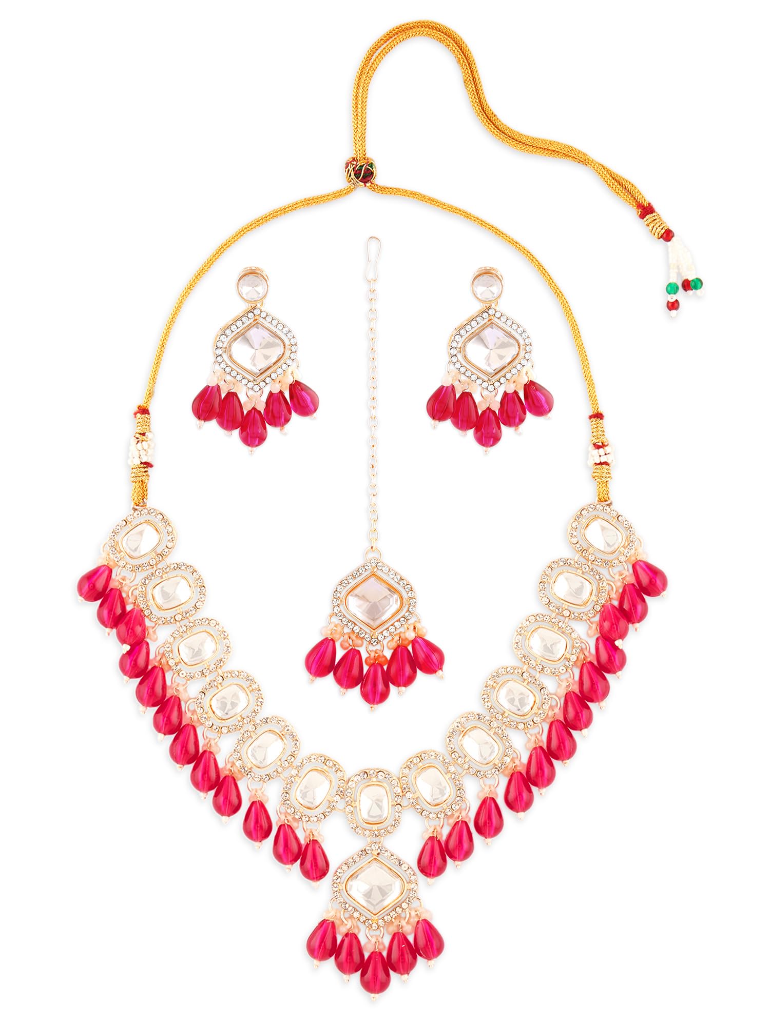See full amazon price history chart for ZAVERI PEARLS Pink Beads Drop Dazzling Stones Embellished Necklace Earring Maangtikka Set For Women-ZPFK18562 ZAVERI PEARLS Pink Beads Drop Dazzling Stones Embellished Necklace Earring Maangtikka Set For Women-ZPFK18562 (B0DBQD2P84) Amazon Price History, Amazon Price Tracker