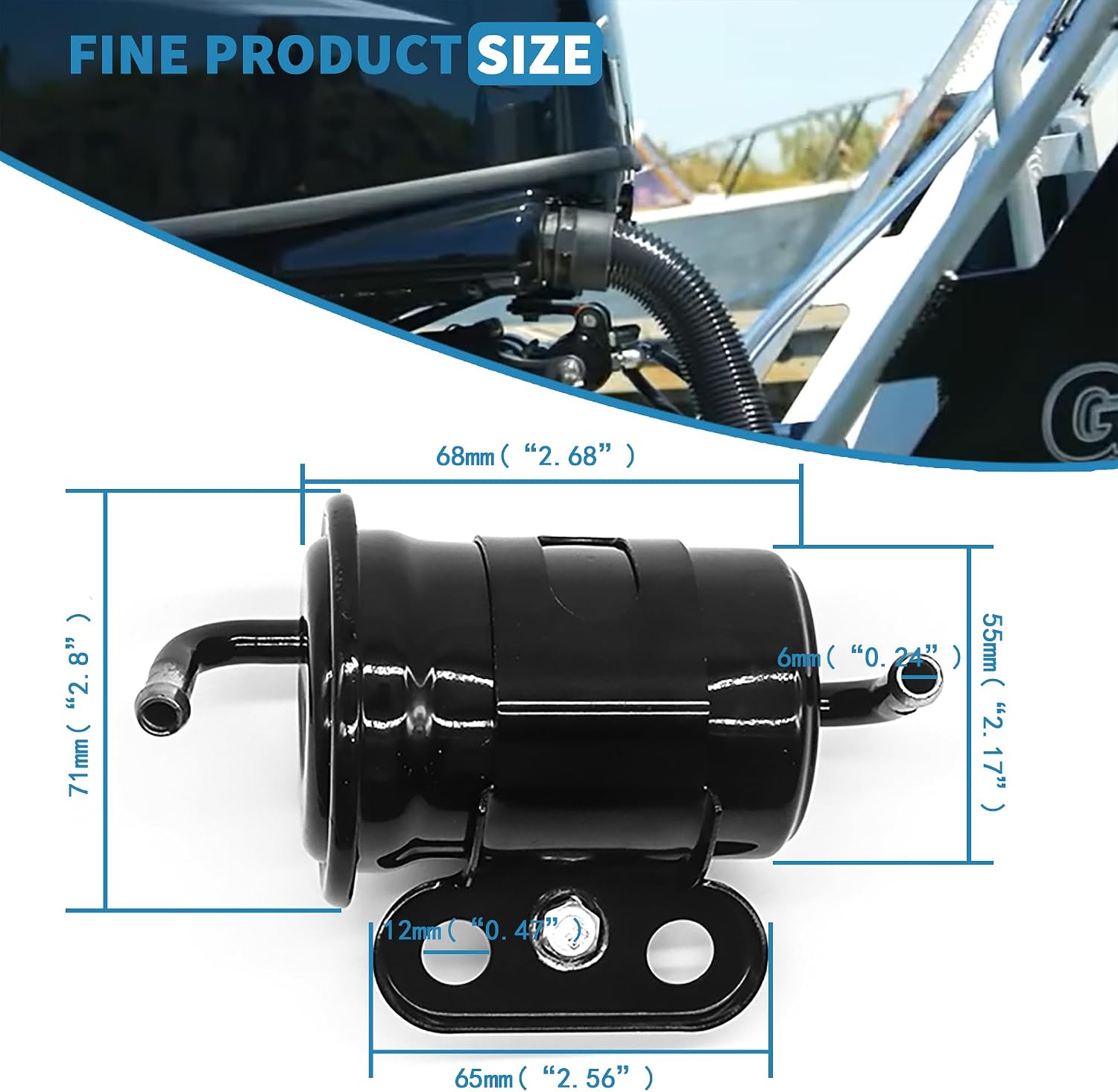 15440-96J01 Outboard High Pressure Fuel Filter Compatible with Suzuki DF150 175 HP 2006 2007 2008 2009 2010 4 Stroke Models Replaces 15440-96J00 2PCS