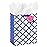 Hallmark 13 Large Gift Bag with Tissue Paper and Gift Tag (Pink Flower on Blue Plaid) for Mother\'s Day, Birthdays, Bridal Showers