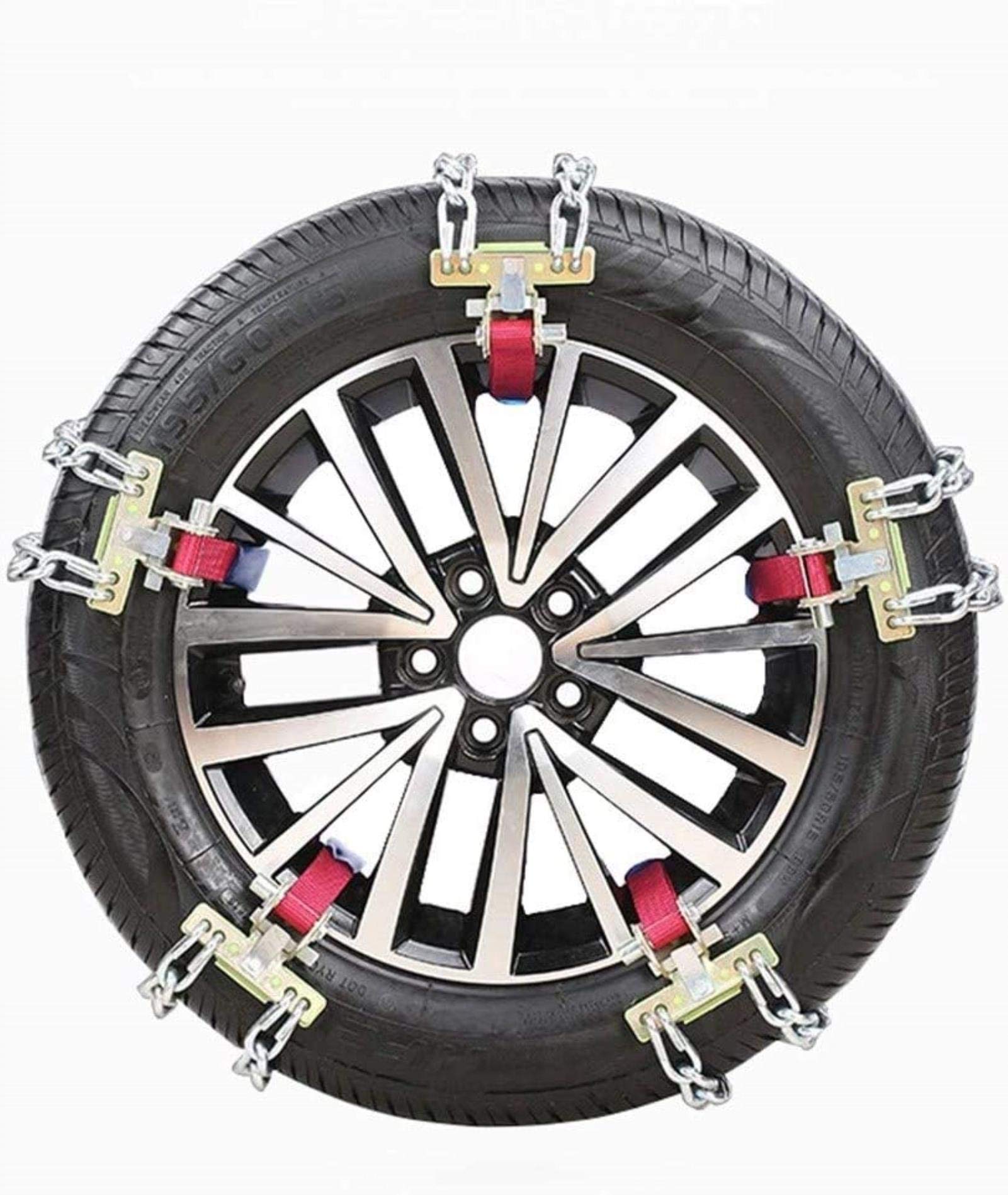 Schneeketten, Winter Schneeketten für Auto Rad Tyres Autoreifen Schneekette Universalauto Offroad Van SUV Schlamm Schnee rutschfeste Notfall-Schneereifenketten, 4er-Set