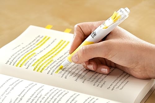 Miniatura 4 de Post-it Flag+ Highlighter, paquete de 3 – Resaltadores amarillos, rosas y azules con banderas integradas a juego de 50 colores