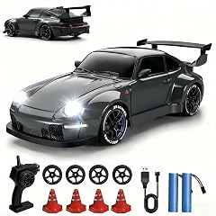 1 24 Scale RC Drift Car with LED Lights 25km h 4WD High Speed Dual Batteries 50 Min