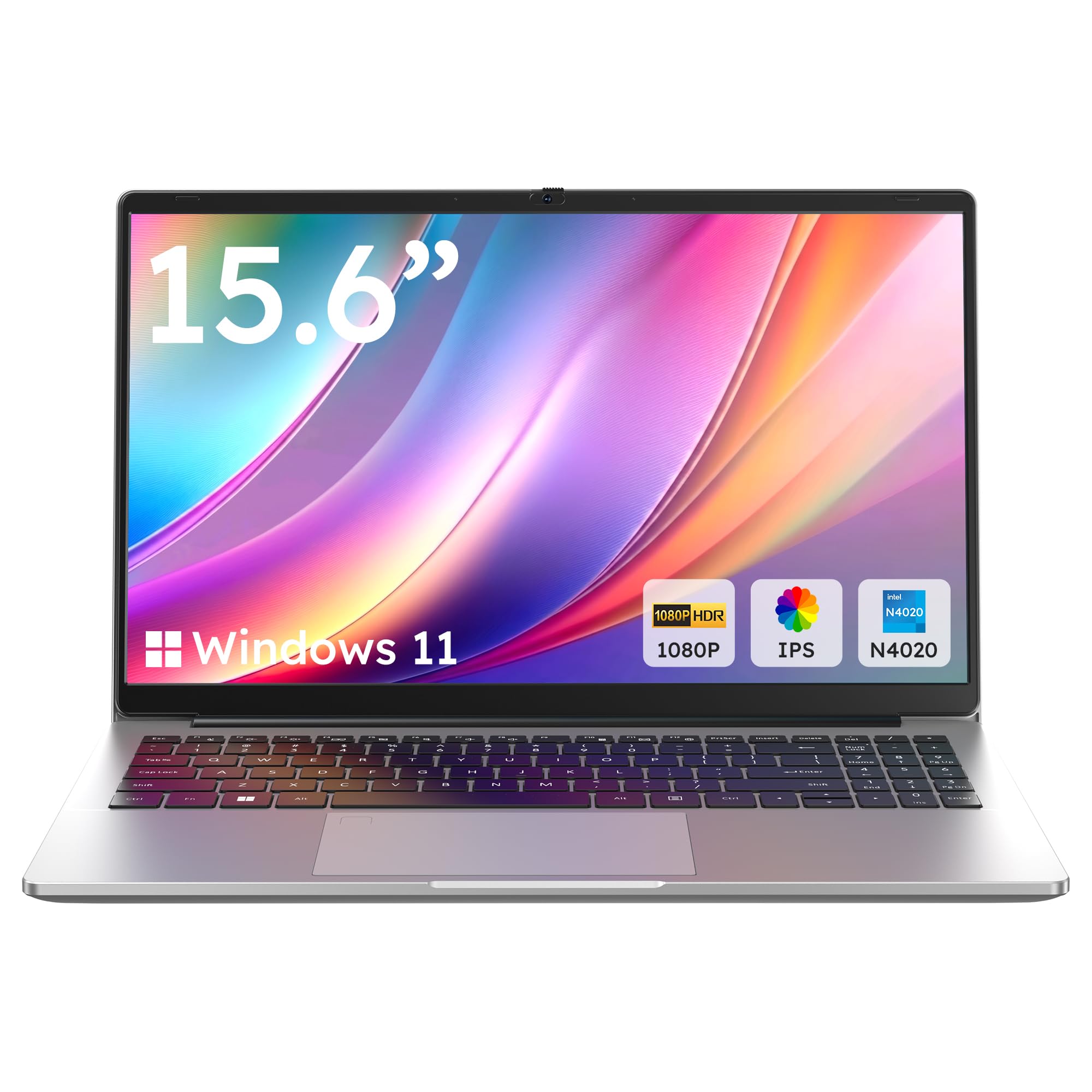 Amzboy 15.6” Windows 11 Laptop, N4020 CPU, 4GB RAM, 128GB eMMC, FHD Display