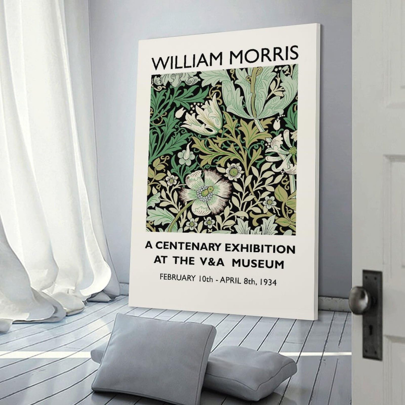 Junmoney William Morris Exhibition Wall Picture Print 12x18inch(30x45cm), for Picture Wall Styling in Lounge Or Bedroom, Ideal for Building A Coordinated Art Wall