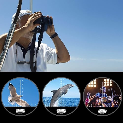 Miniatura 9 de USCAMEL Prismáticos marinos de 10 x 50 pulgadas para adultos prismáticos impermeables con brújula telémetro BAK4 prisma FMC lente a prueba de niebla