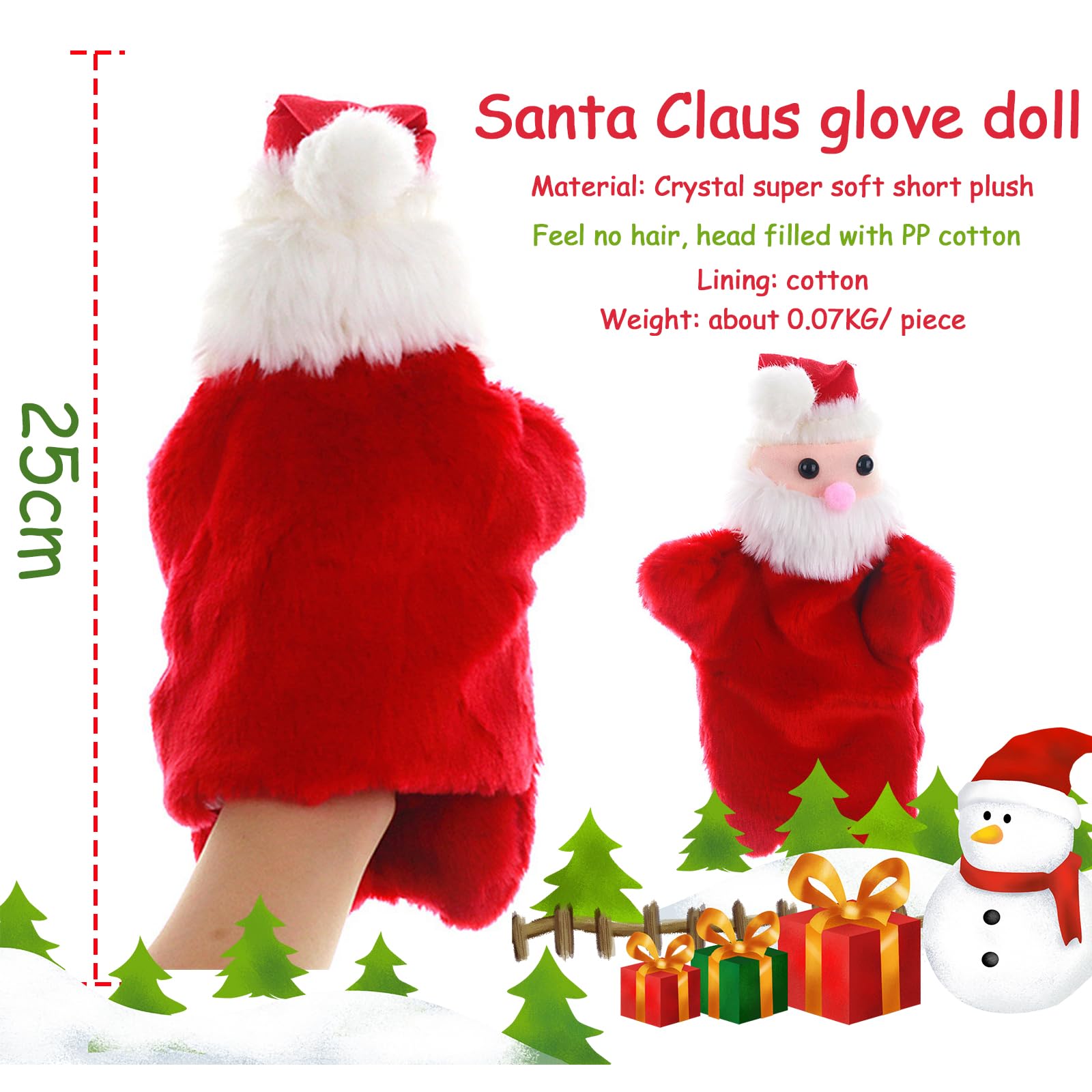 Marionnette à Main Père Noël En Peluche – Jouet éducatif Pour Bébé, Environ 42 Cm, Pour Histoires Et Jeux