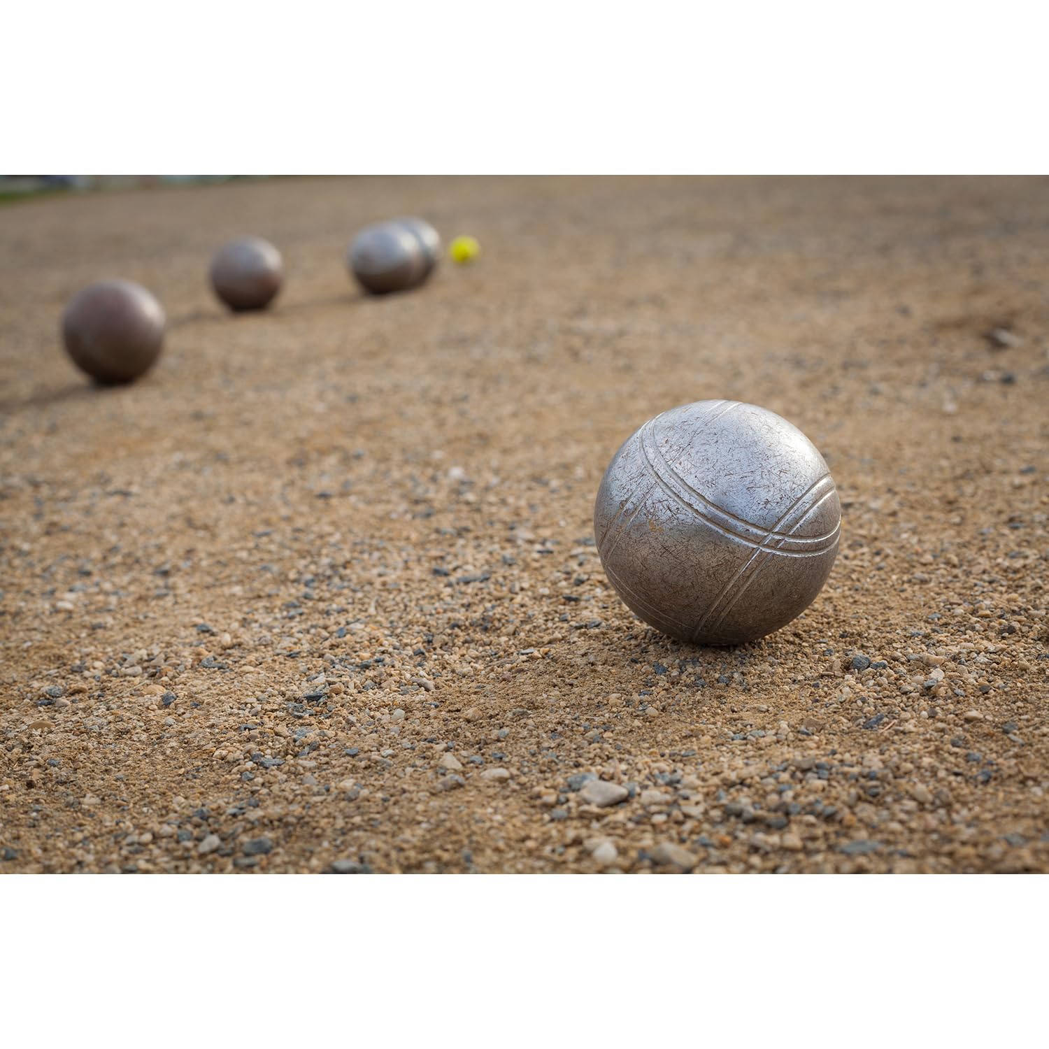 Lot de 8 boules de pétanque avec accessoires pour activités de plein air Motifs gravés Couvercle 22915