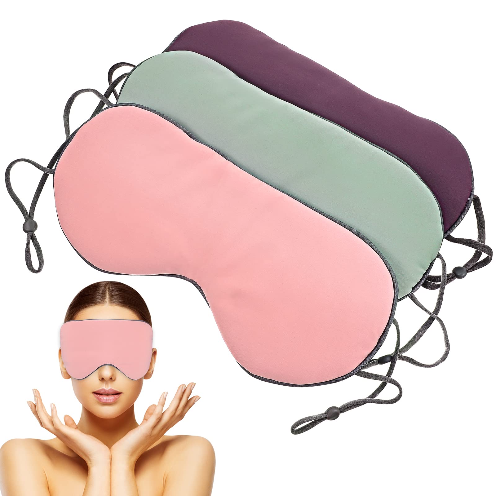 Healifty Sleep Mask for Women Adjustable Soft Eye Mask for Sleeping Comfortable Blindfold Eye Cover for Travel and Rest