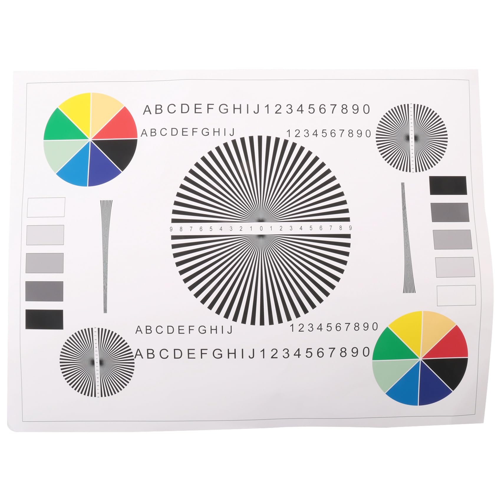 Objektiv-Fokussierungstestkarte für Mobilkameras DV-Überwachungskamera-Testtafel 385x290x0.23mm