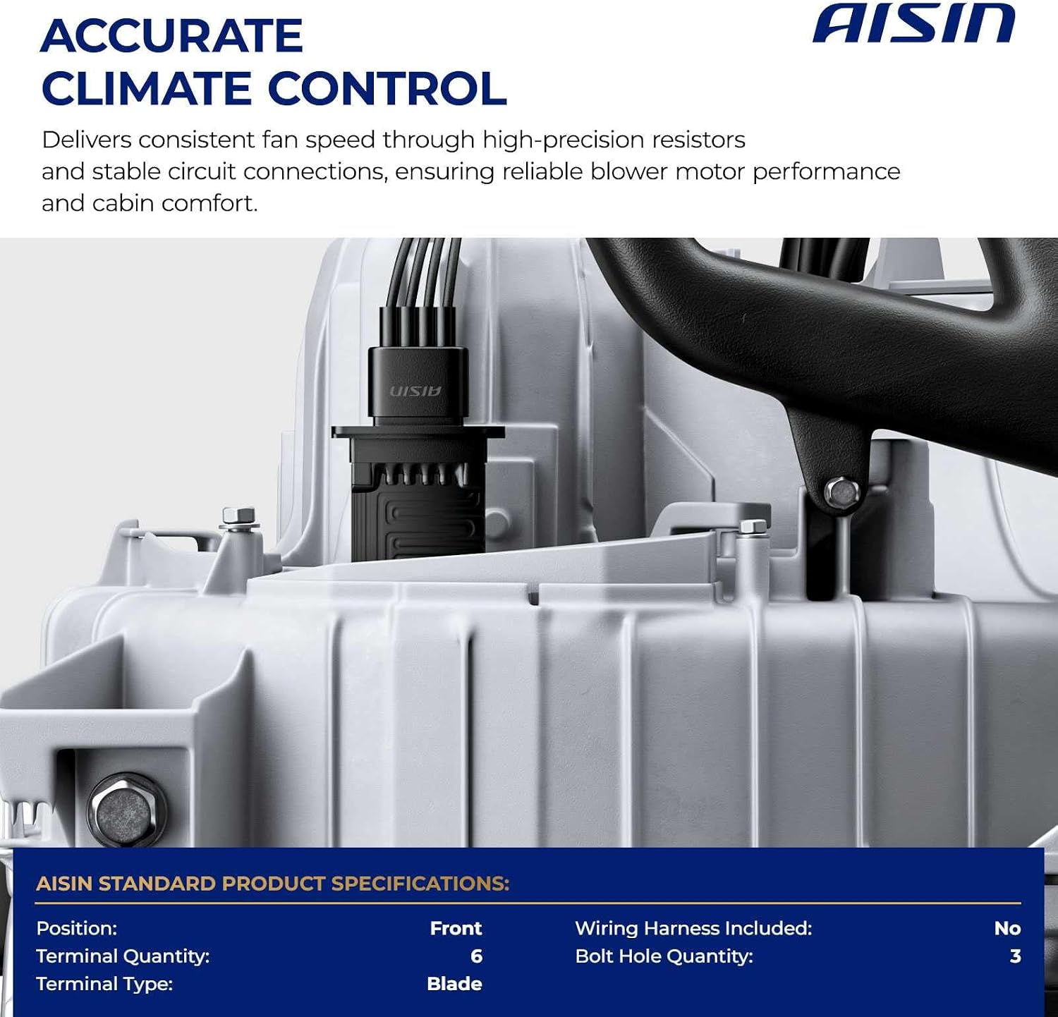 AISIN AFTERMARKET BMRGM-00189 HVAC Blower Motor Resistor - Compatible with Buick Reatta 1988-1991, Electra 1985-1990, LeSabre 1987-1991, Riviera 1986, Roadmaster 1991-1996, Oldsmobile 98 1990-1993