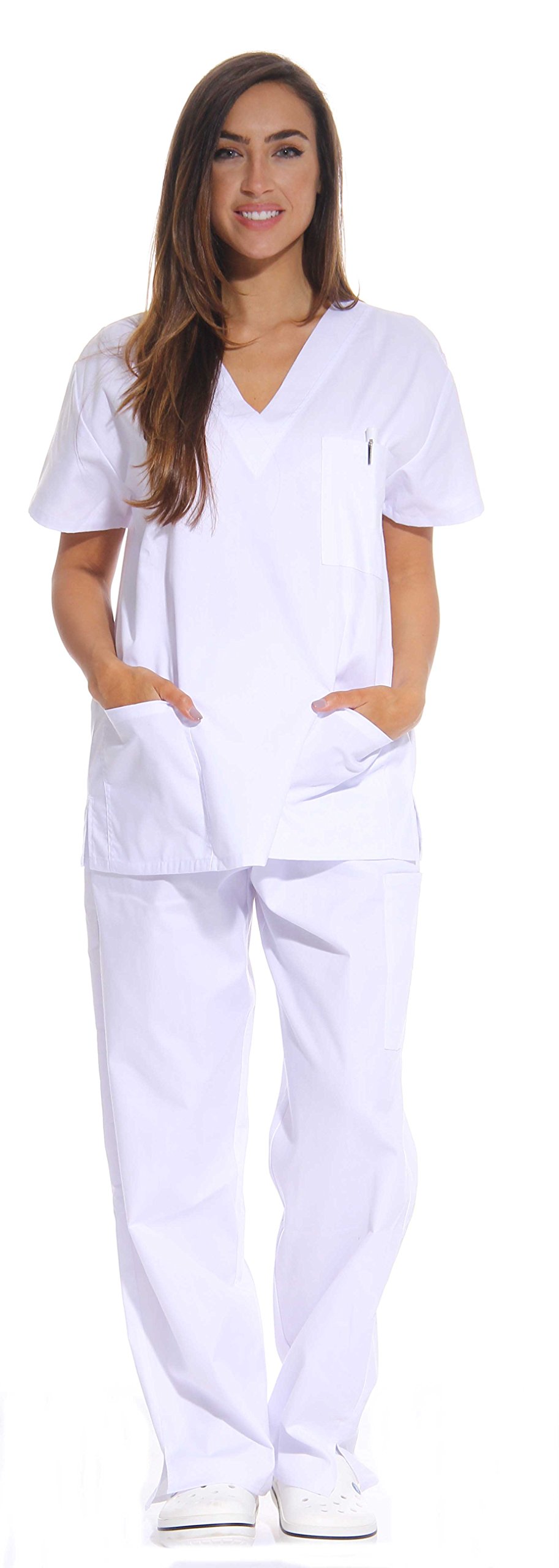 Just Love Women's Six Pocket Medical Scrubs Set (V-Neck with Cargo Pant)