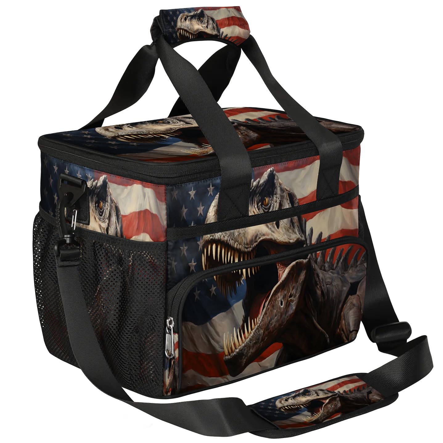 Lunch Box for Men Heavy Duty Insulated Lunch Bag for Women Flag Dinosaur Lunchbox for Adults Lunch Cooler