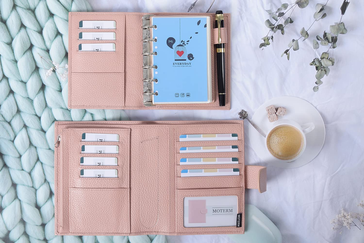 Moterm Pocket Versa - Combination of Pocket Size Binder Planner and Purse (Pebble Dust Rose, 19 mm Ring) - Image 4