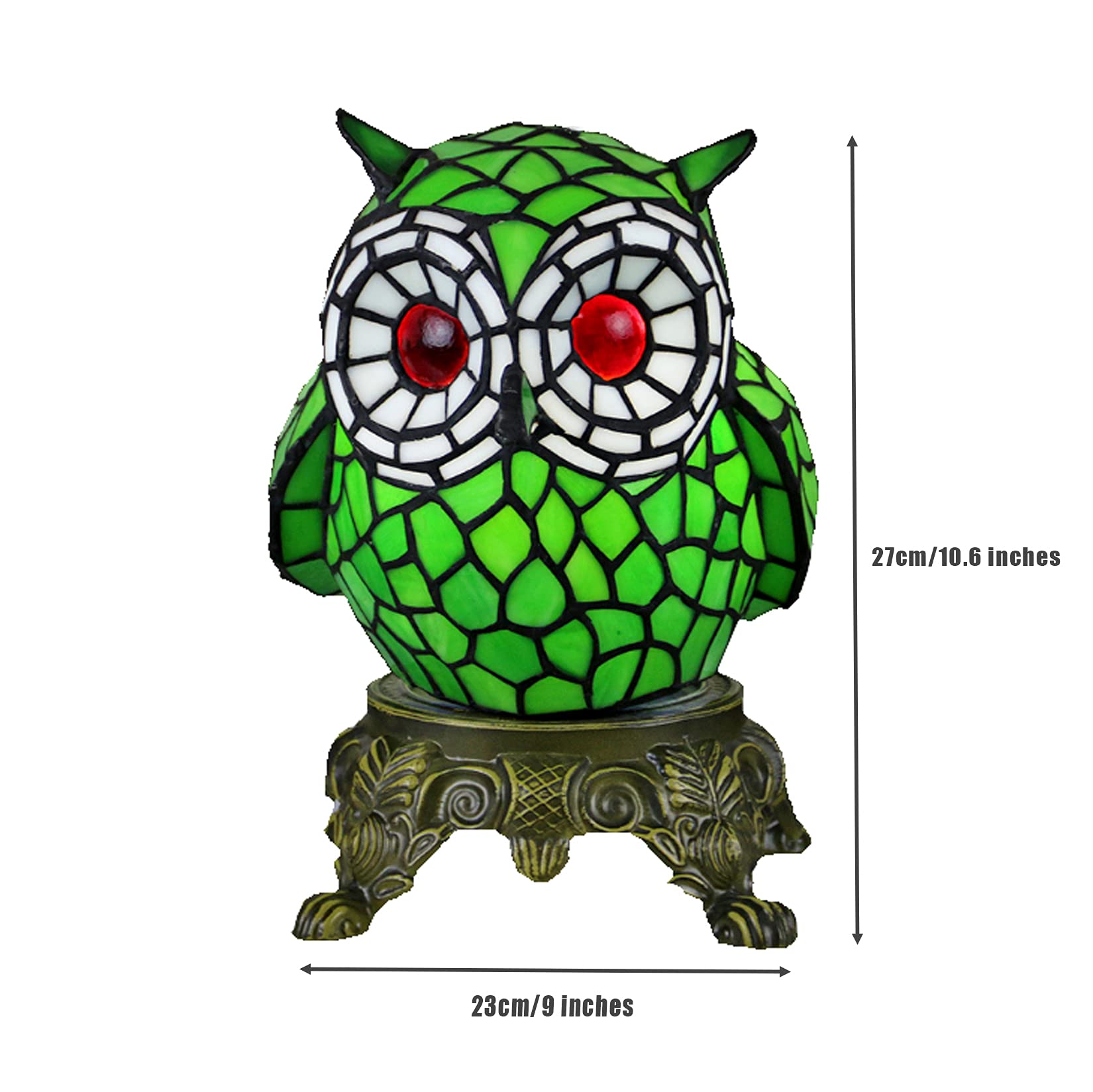 Amazon.co.jp : スタイルステンドグラス漫画フクロウランプ