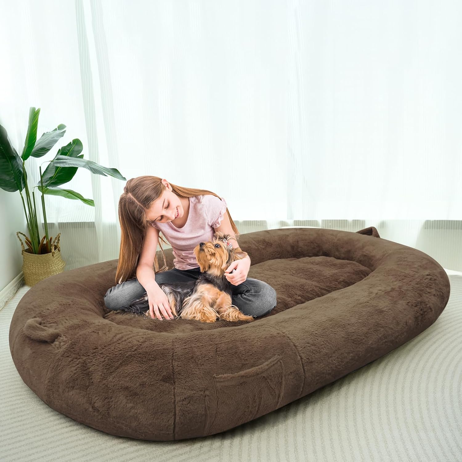 HIGOGOGO Dog Bed for Human,74"x46"x12" Dog Bed for Humans