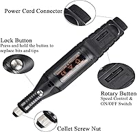 Vista 2 de Kit de 108 herramientas de grabado, multifuncional, eléctrico, con cable, micro grabador, herramienta giratoria para joyas, vidrio, madera, metal