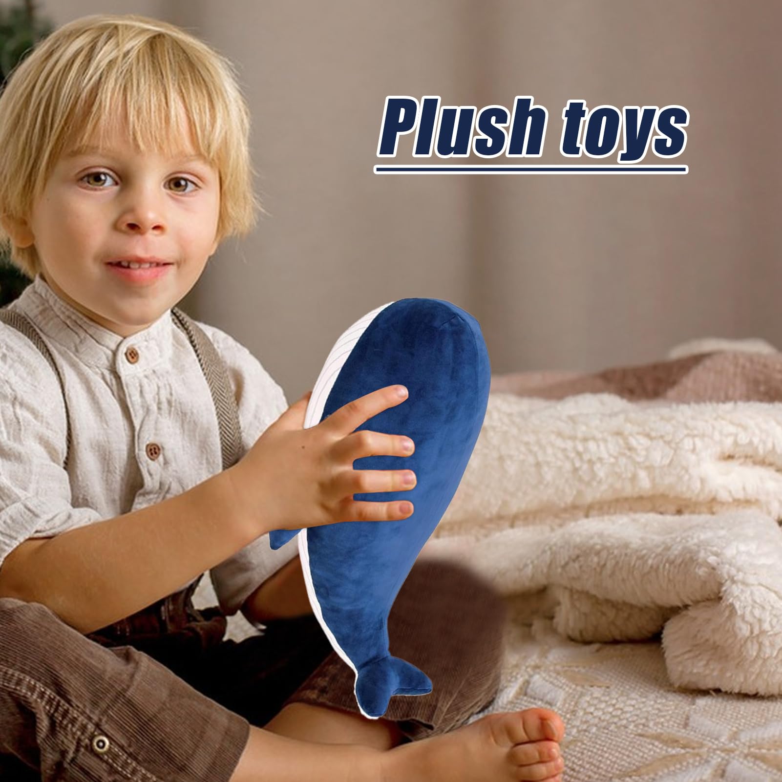 Générique Animal En Peluche En Peluche, Jouet En Peluche Baleine,Oreiller En Peluche D'anime De Baleine - Décorations De Festival De Poupées De Dessin Animé Accompagner Pour Garçons Girls Amis