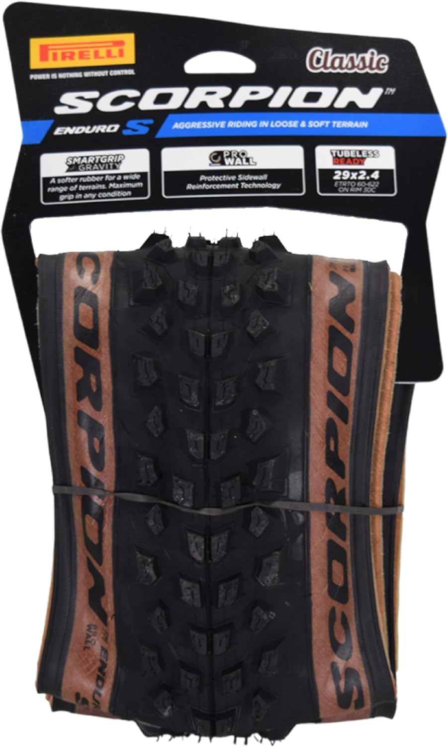 Pirelli Scorpion Enduro S Classic (29 x 2.4) Mountain Bicycle Tire for Extreme Enduro Riding, Tubeless Ready Clincher TLR, Enhanced ProWall MTB Casing