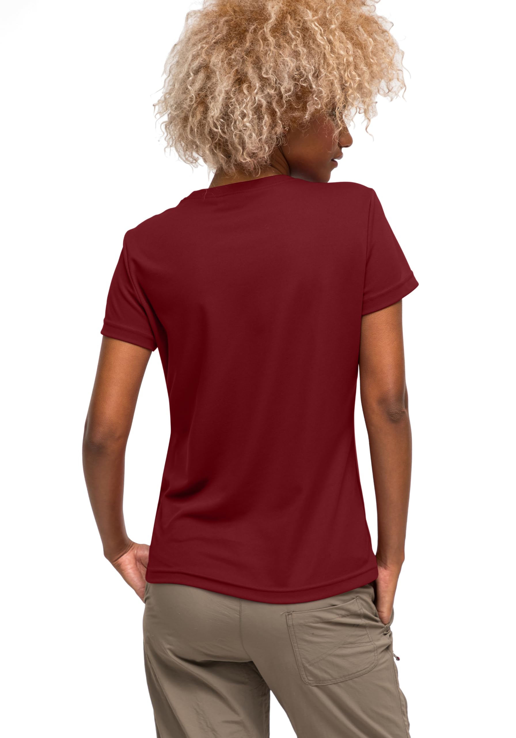 Maier Sports Waltraud, Damen T-Shirt, Funktionsshirt mit Rundhals für Wandern und Freizeit, dryprotec Technologie, Atmungsaktiv