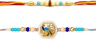 Pearl Peacock & Elegant White Beads Rakhi Combo Set of 2