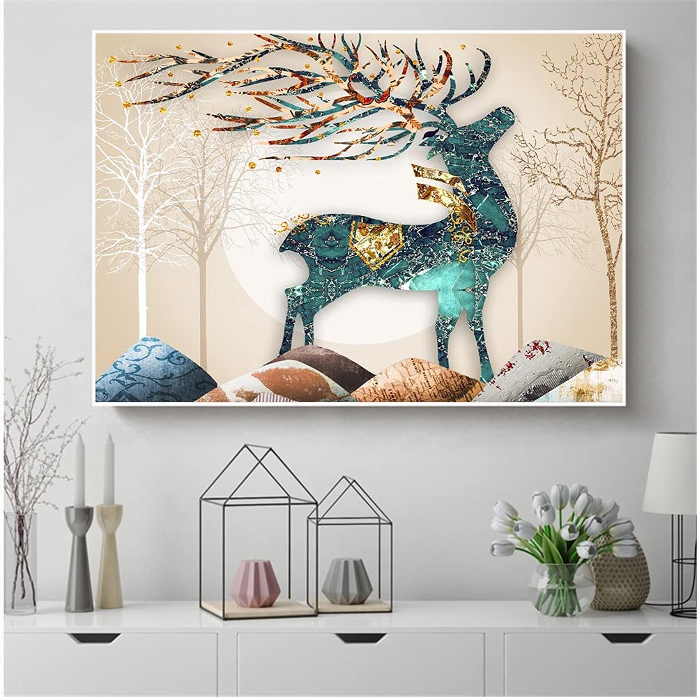 Kit diamond painting cerf en cristal complet pour décoration murale luxe - 7