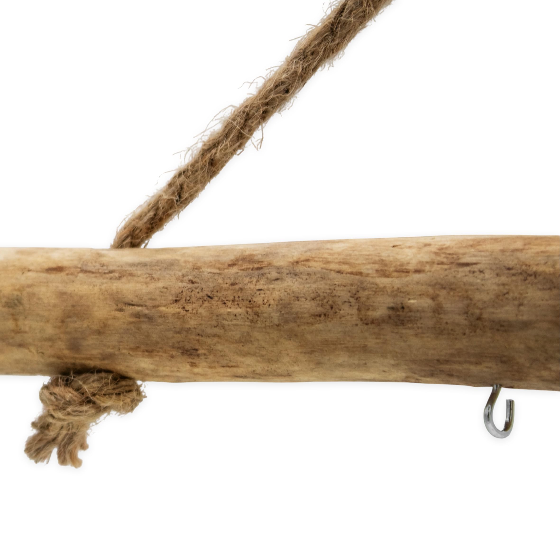 Treibholz AST zum Hängen mit 6 Haken zum Dekorieren - 83 cm - Holzast Wanddeko Hänger mit Naturkordel