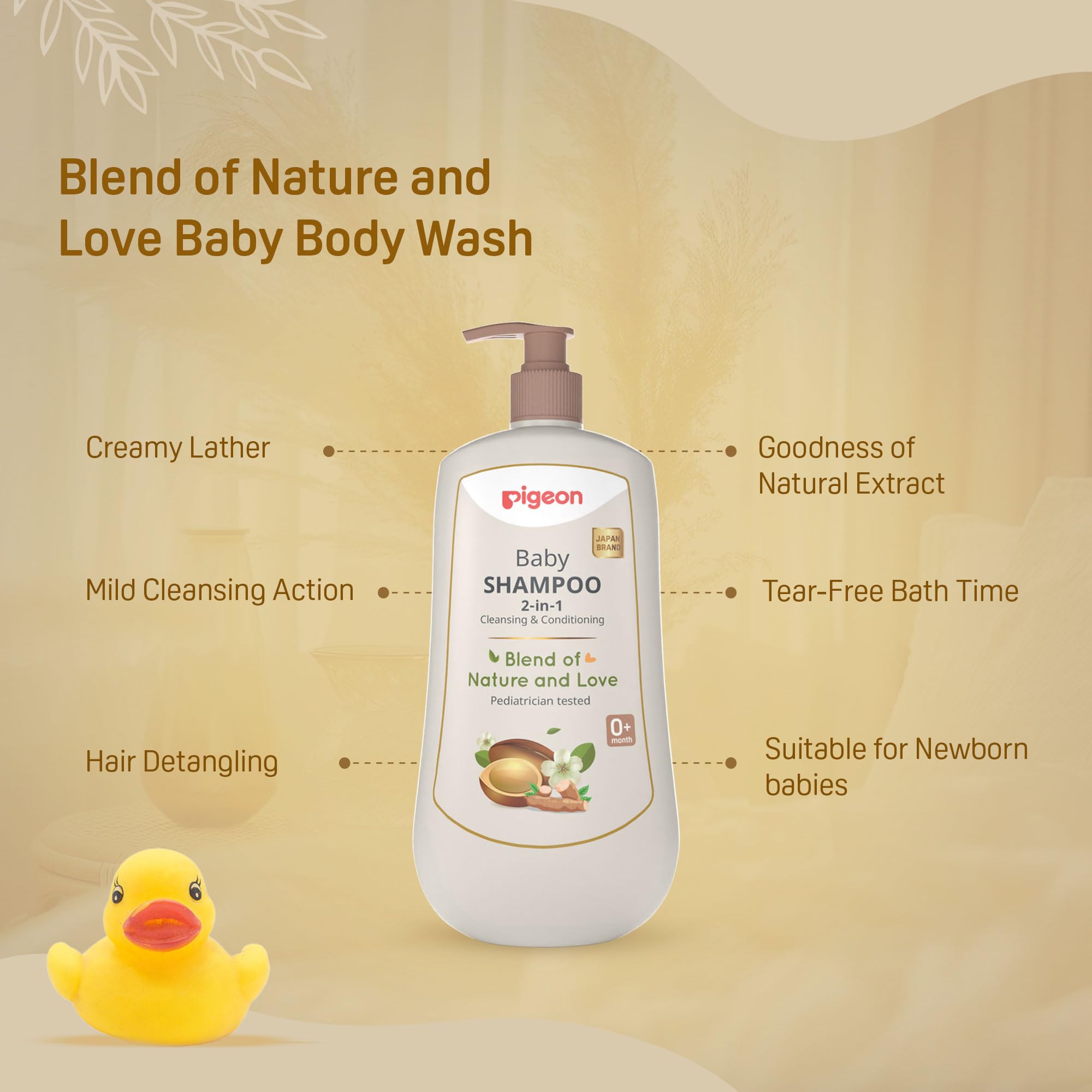 Pigeon 2-in-1 Baby Shampoo For Cleansing & Conditioning, Enriched With Avocado Oil & Marshmallow Extract, Parabens Frew, SLS & SLES Free - 500 ml 4