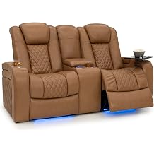 Seatcraft Anthem Home Theater Seating Black Loveseat with Storage
