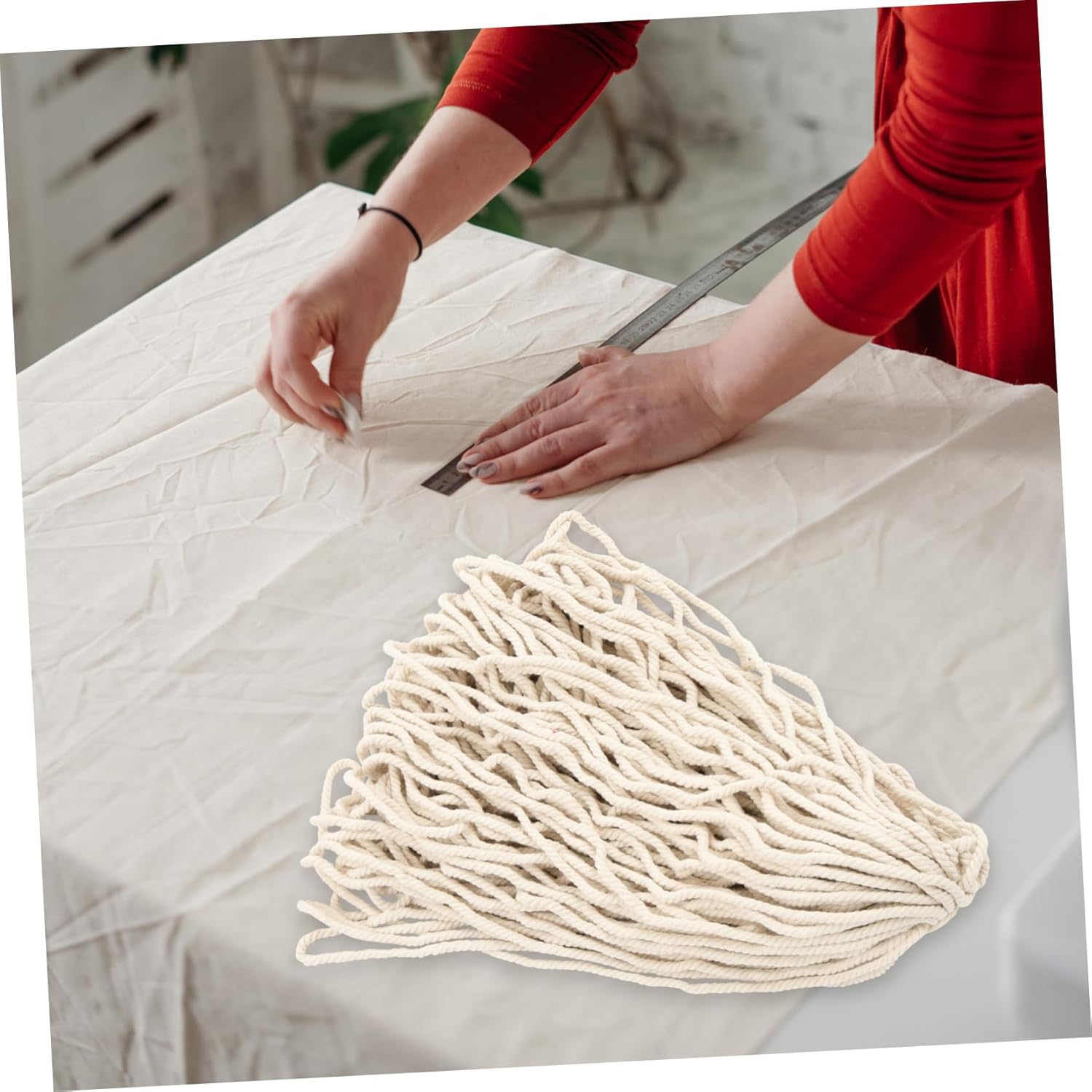 Natural Cotton Rope Hand Woven Macrame Decorative Cord for Crafts