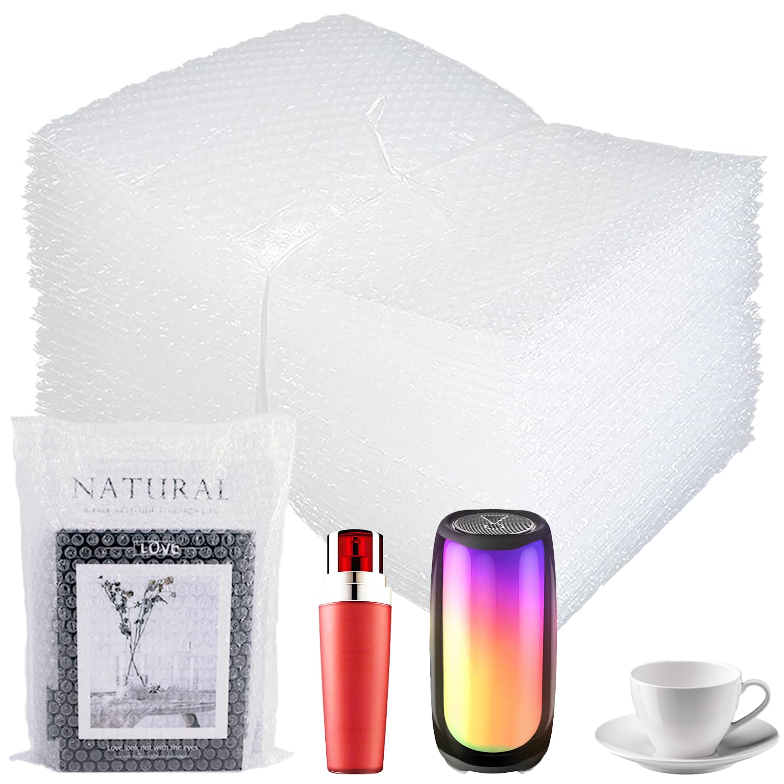 HANDRERLEE 50Pcs Clear Bubble out Bags 8X10Inch, Bubble pouch wrap for Shipping,Double Bubble Walled Cushioning Bags for Moving,Packing and Extra Protecting Fragile Item