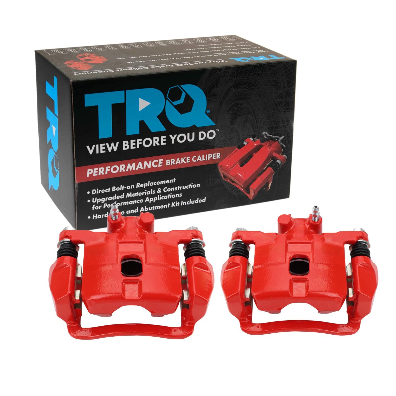 TRQ Performance Rear Brake Caliper Set Painted Red Compatible with 2005-2006 Saab 9-2X 2004-2008 Subaru Forester 2004-2007 Impreza
