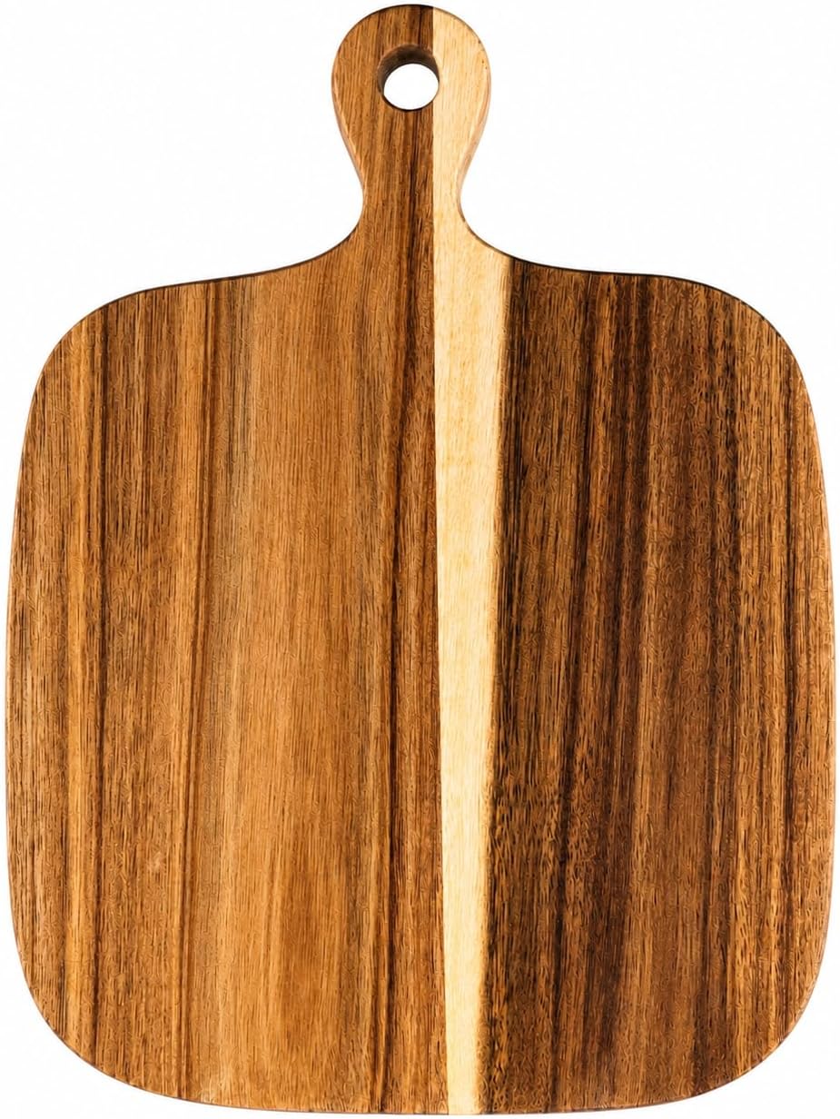 3 Pcs Acacia Wood Cutting Board Set with Handle, Wooden Cutting Boards for Kitchen, Wood Cutting Board Set for Serving Meat, Cheese, Bread, Vegetables, Fruit, Pizza, Acacia Wood Serving Boards