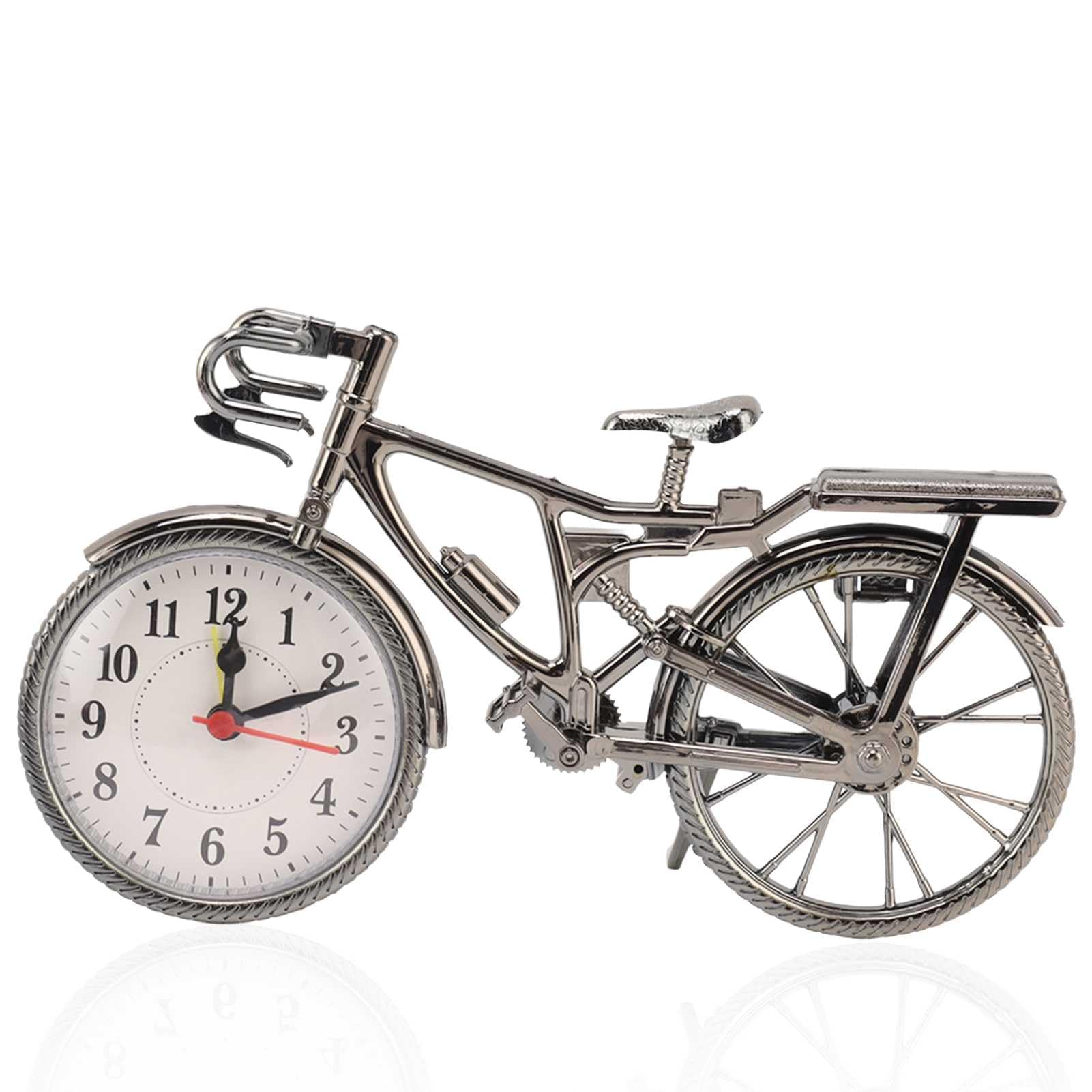 HERCHR Reloj De Mesa Vintage para Bicicleta, Modelo De Bicicleta, Reloj Despertador De Noche, Reloj De Mesa Pequeño, Reloj De Escritorio con Pilas para Decoración De Dormitorio