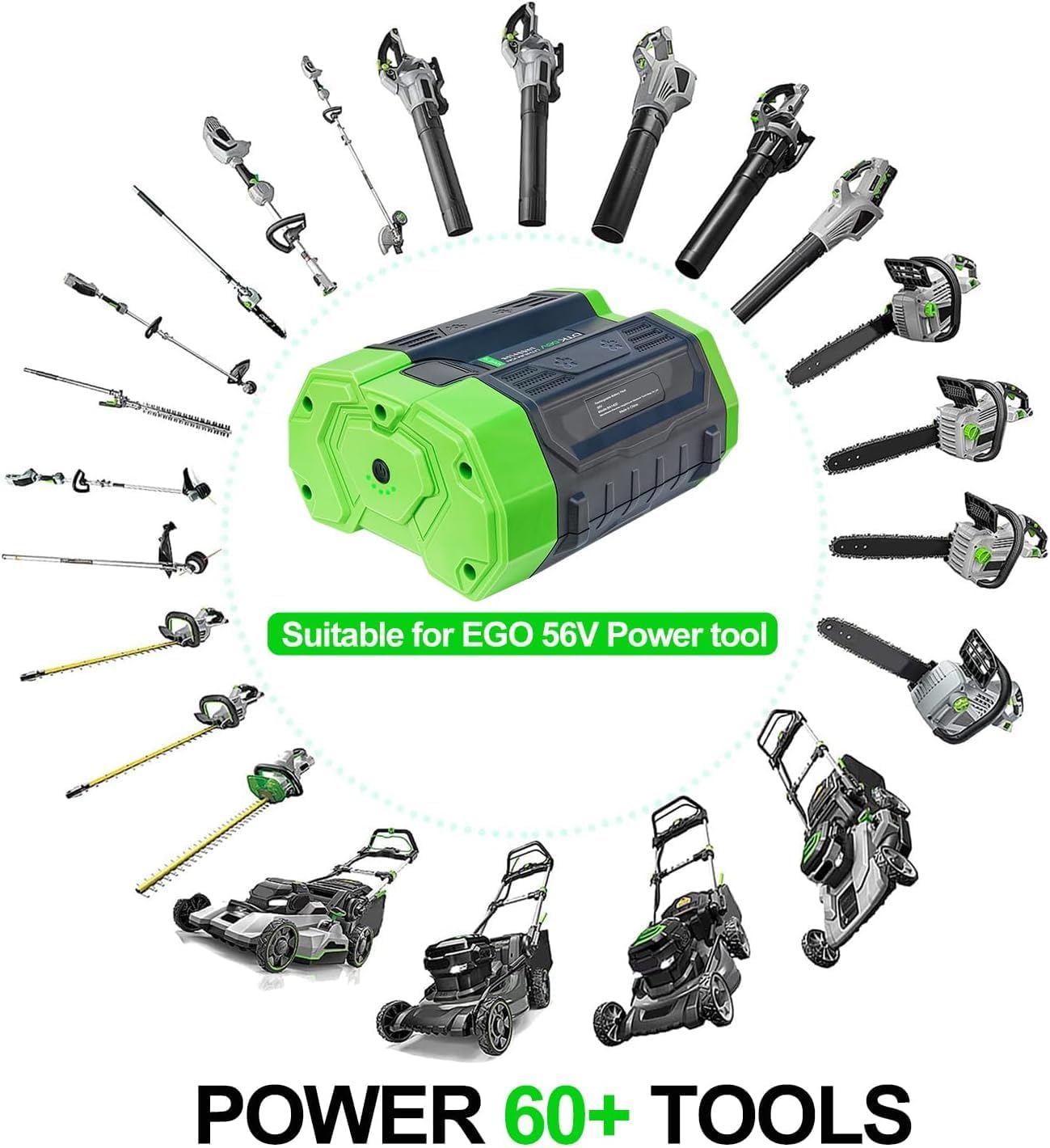 DTK Replacement for EGO 56V Battery 5.0Ah BA2800 BA2800T BA1400 BA1400T BA4200 BA4200T Cordless Tool Batteries