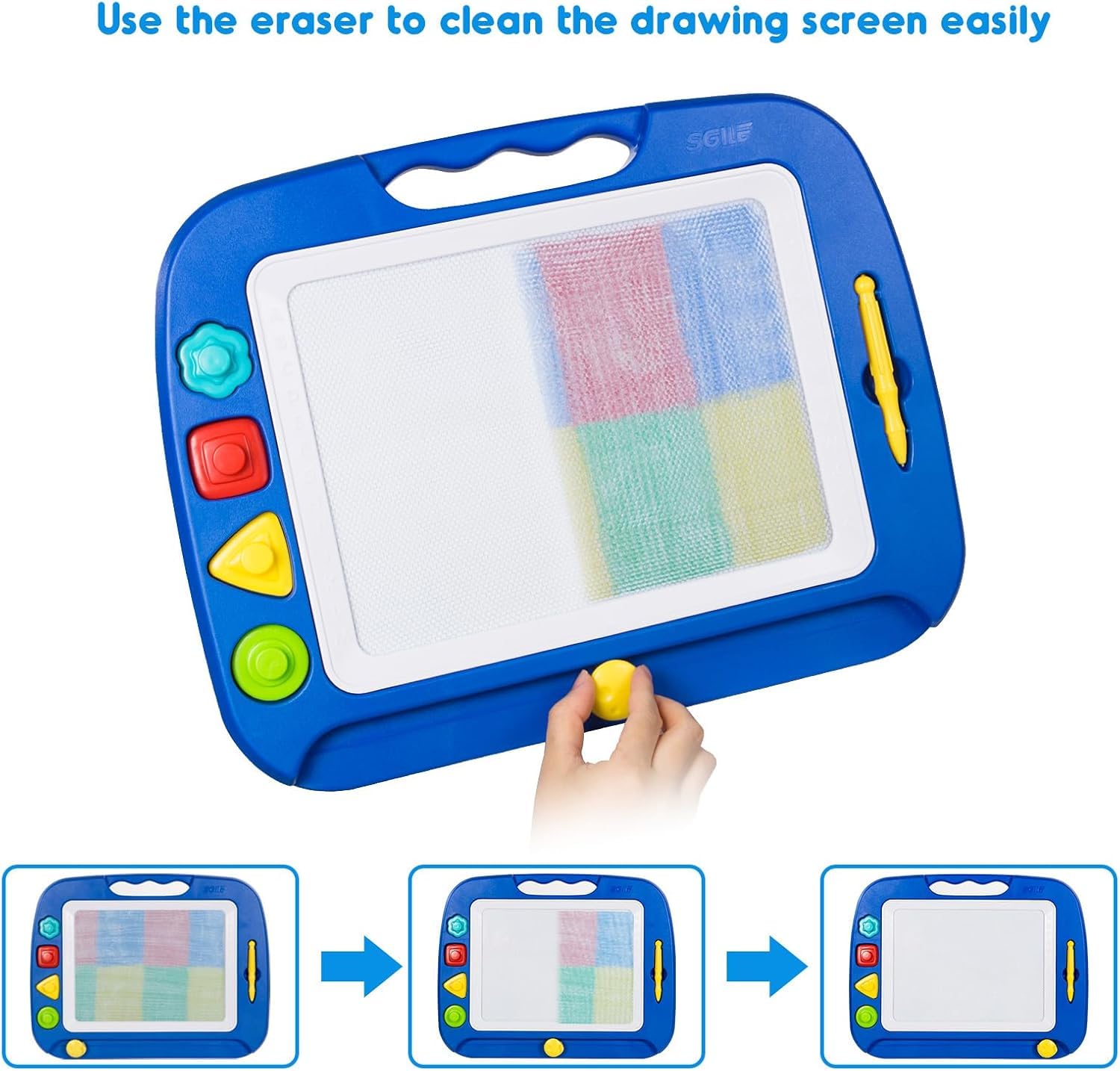 TOYIQ Magnetic Drawing Board, Toddler Girl Toys for 1-3 Year Old, Doodle Board A Etch Colorful Sketch Magnet Erasable Pad, Educational Learning Toys for Kids Gifts Birthday Travel Activities 2