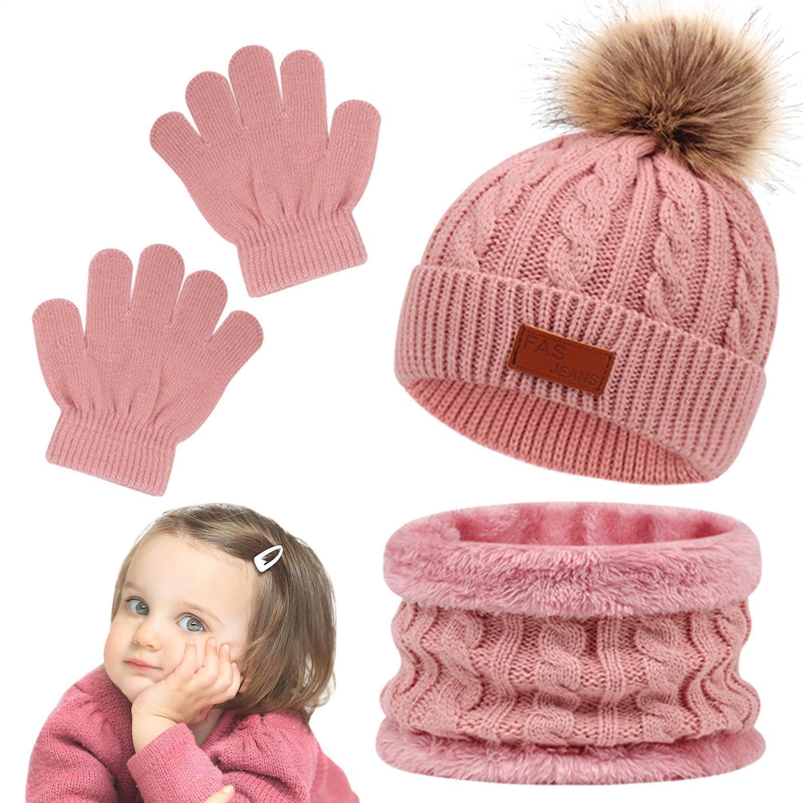 Sombreros de invierno para niños con cuello térmico que bloquea el viento 8