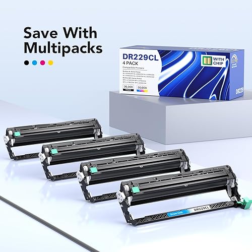 Vista 19 de TN227 TN223 - Paquete de 4 cartuchos de repuesto para tóner TN 227 TN-227 TN-223 funciona con impresora MFC-L3710CW MFC-L3750CDW MFC-L3770CDW TN227