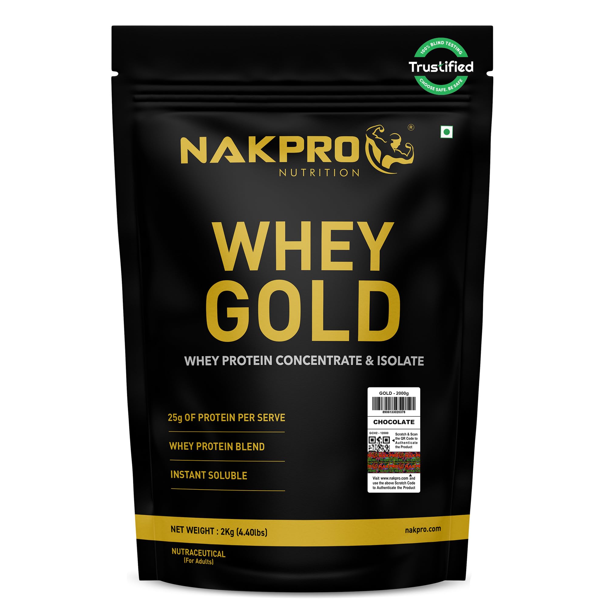 NAKPRO NUTRITION Gold Clean Raw Whey Protein Concentrate | 1kg Unflavoured | 28g Protein | Trustified Certified — Amazon image 22
