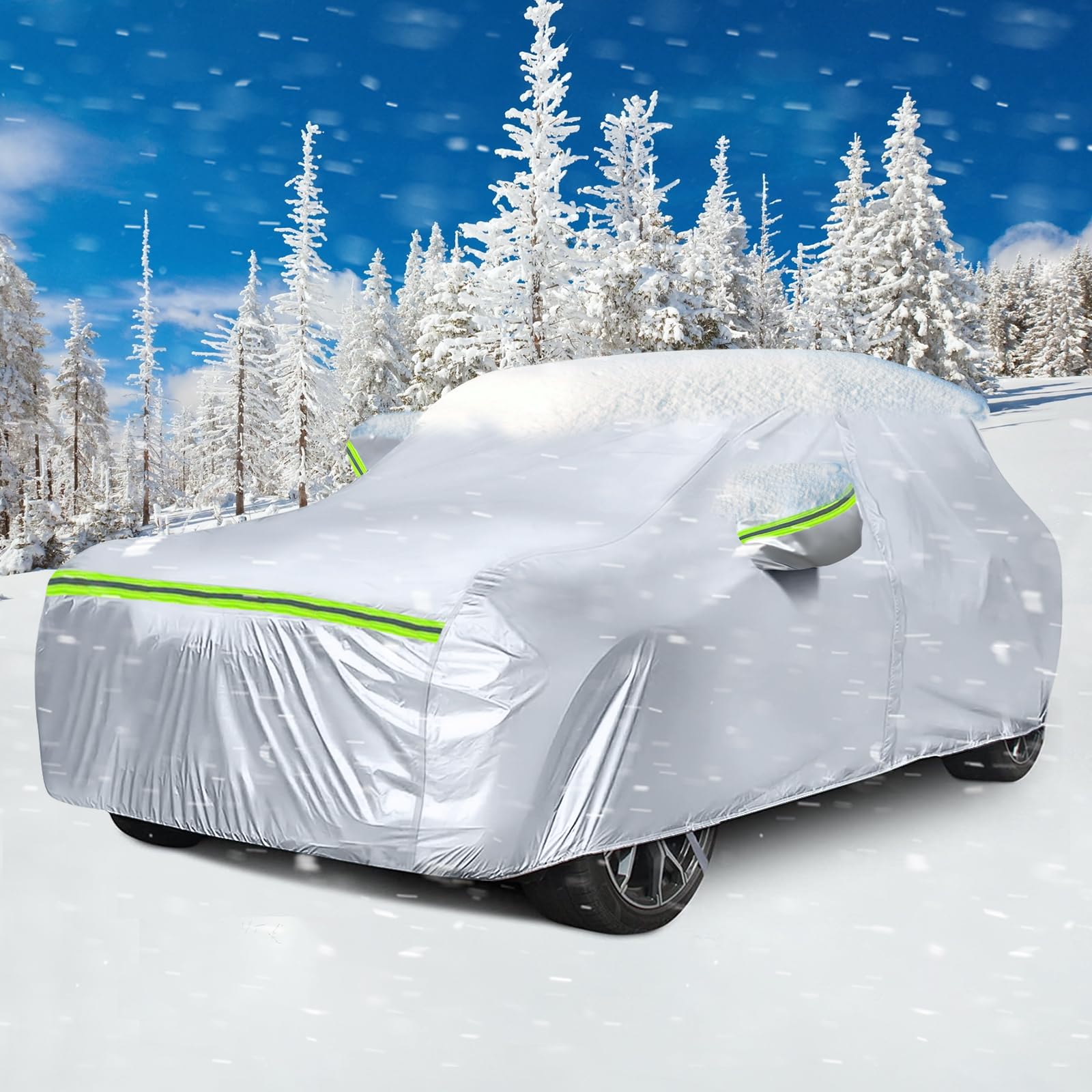 Funda de Coche Reemplazo para VW Touran 2003-2024, Impermeable Plata Cubierta de Garaje Completa con Puerta con Cremallera para Nieve, Lluvia y Protección contra Todo Tipo de Clima