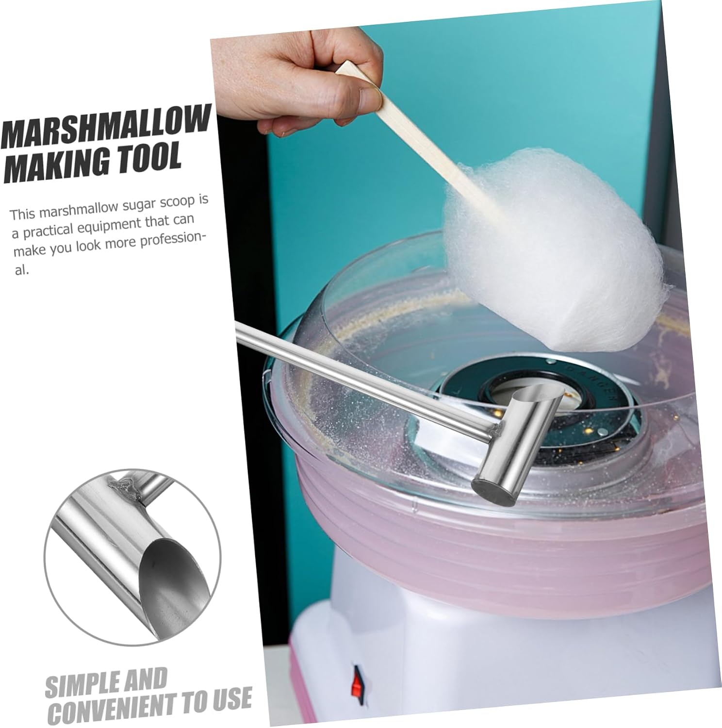 Sturdy Stainless Steel Sugar Scoop Long Handle Marshmallow Making Tool for Home Commercial Use Wear-resistant Candy Scoop Versatile Kitchen Accessory for Sugar and Flour