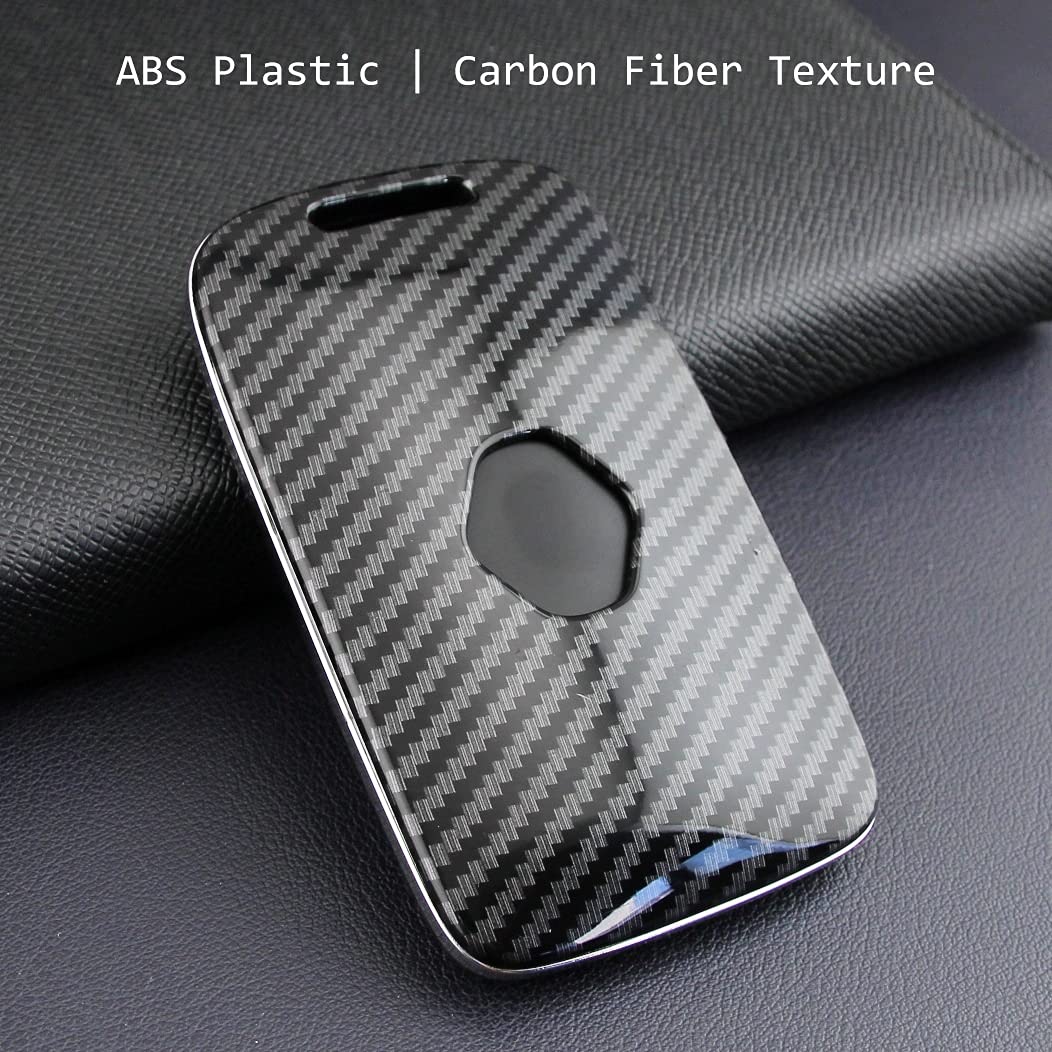 A-black -Coque complète de clé de voiture pliable en fibre de carbone