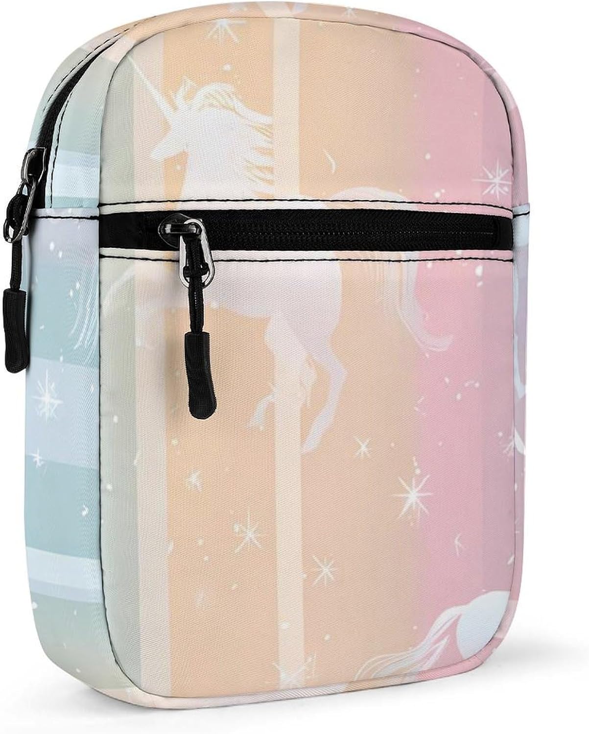 Colorful Unicorm Stripes Small Crossbody Bag Sling Shoulder Satchel | for women men,work travel workout,detachable and adjustable shoulder strap